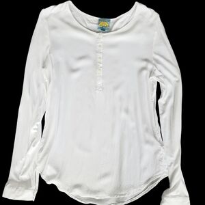 C&C California White Long-Sleeve Henley Top